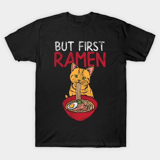 Cat Eating Ramen T-Shirt by maxdax